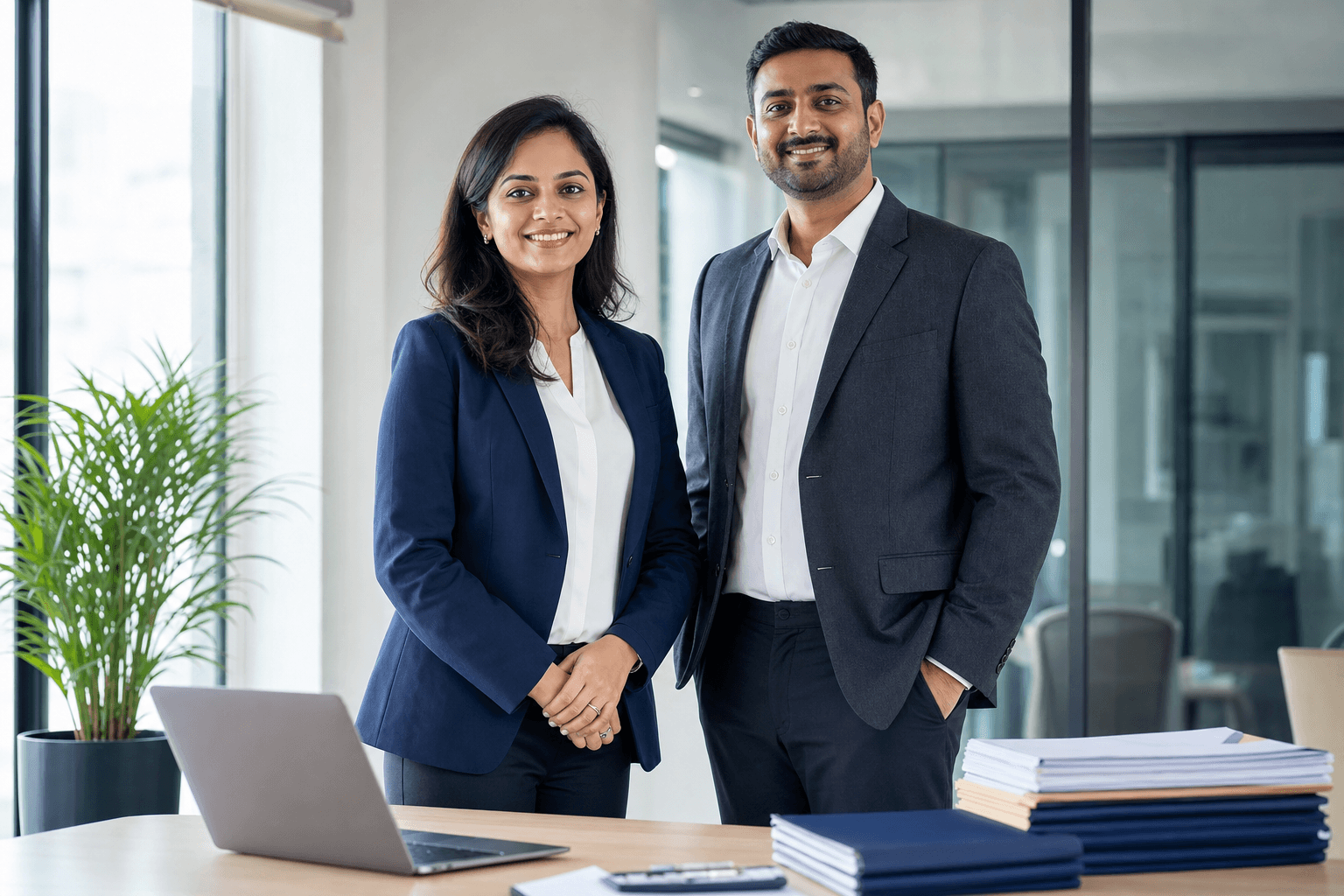 VentureLink advisors in a modern Ahmedabad office, ready to guide your business growth
