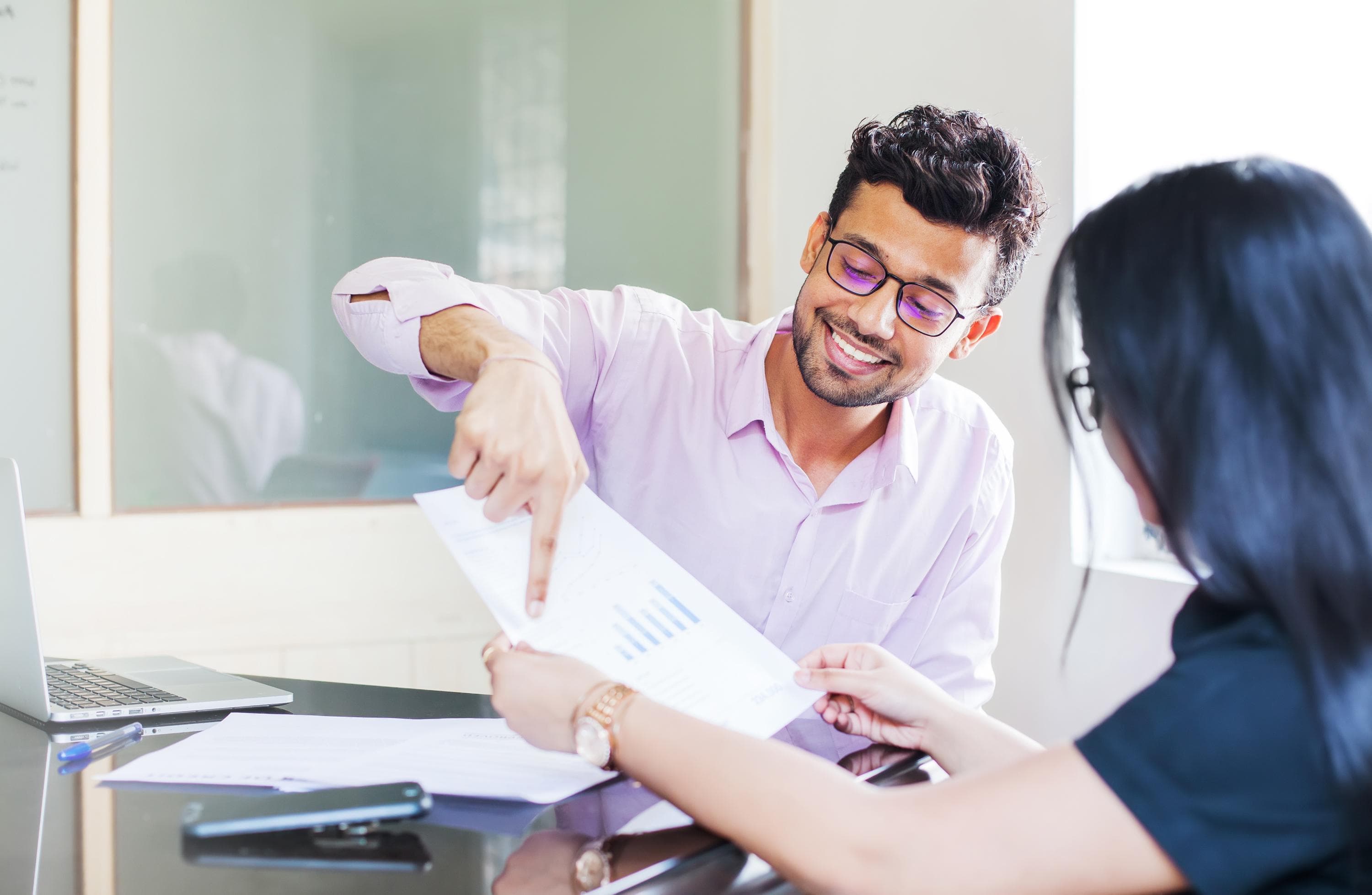 An advisor preparing a financial report